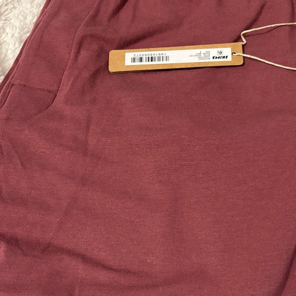 SKIMS Women's Pajama Pants in Burgundy - Picture 3 of 3